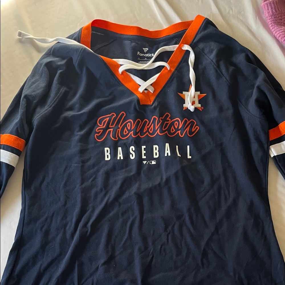 Fanatics Houston Astros Baseball Lace-Up Top